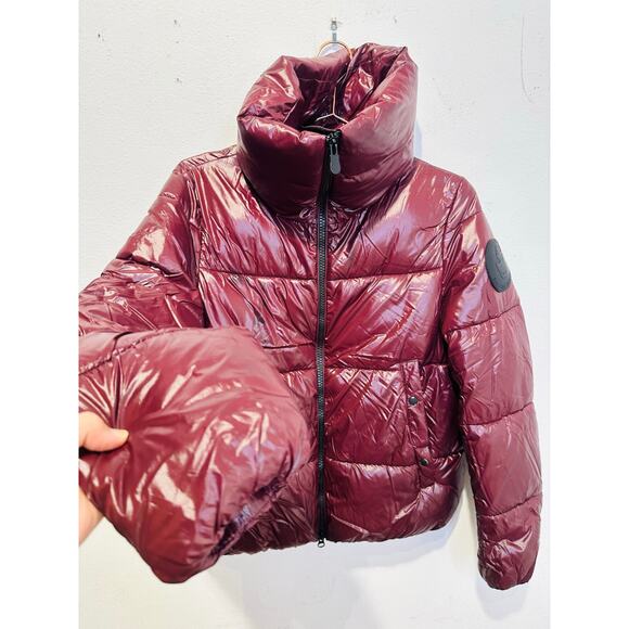 SAVE THE DUCK Burgundy Long Sleeve High Standing Collar Isla Puffer Jacket M - Picture 3 of 16